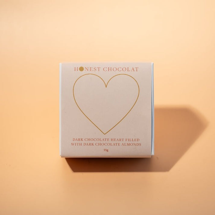 Chocolate Golden Heart with chocolate almonds