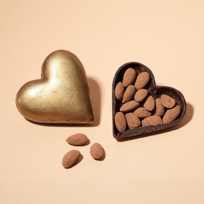 Chocolate Golden Heart with chocolate almonds