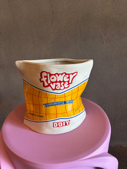 Chip Bag Ceramic Vase