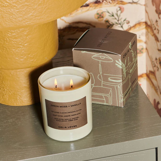 Celia Loves 'Sweet Moss & Vanilla' 80 Hour Candle