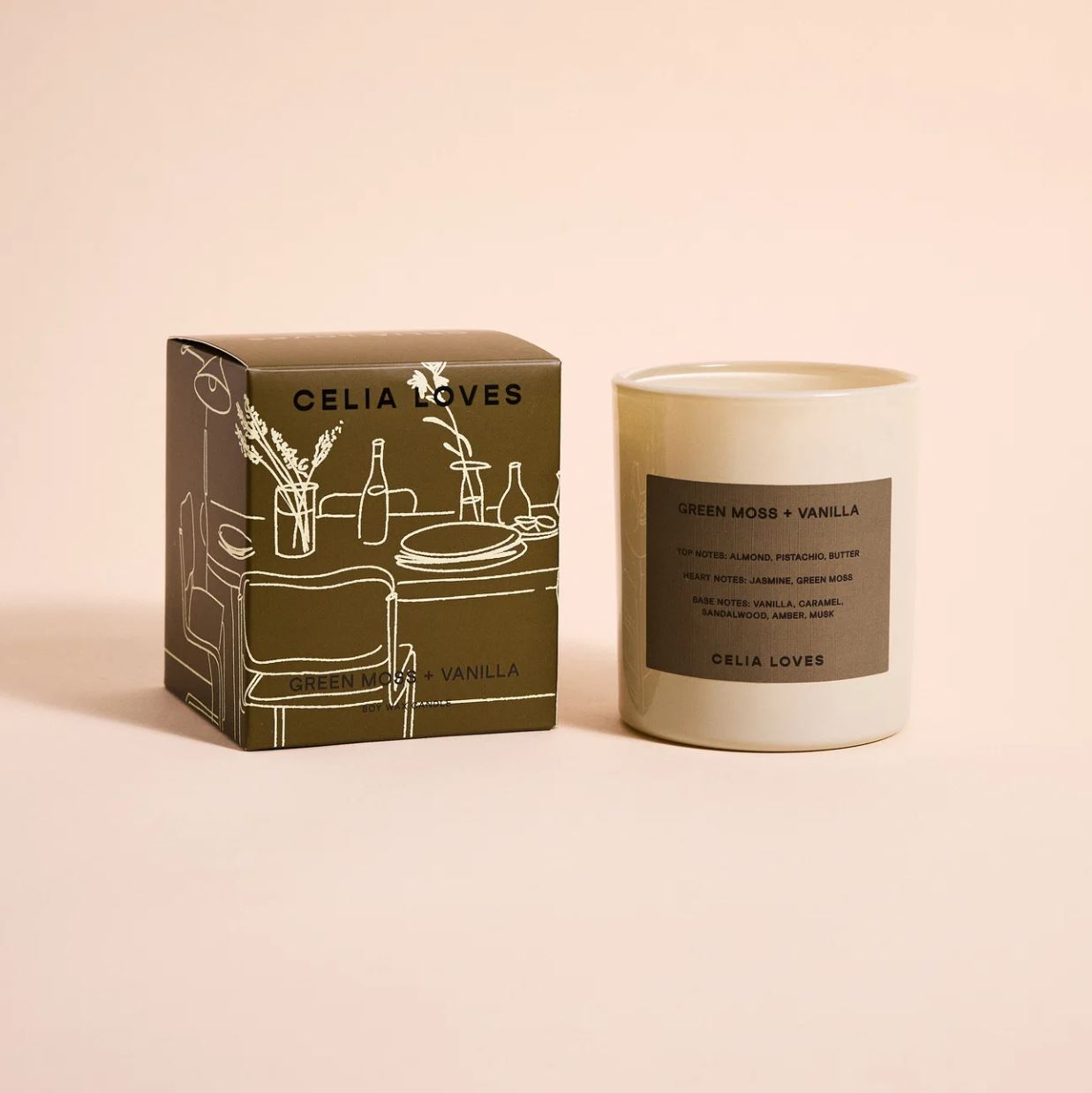 Celia Loves 'Sweet Moss & Vanilla' 80 Hour Candle