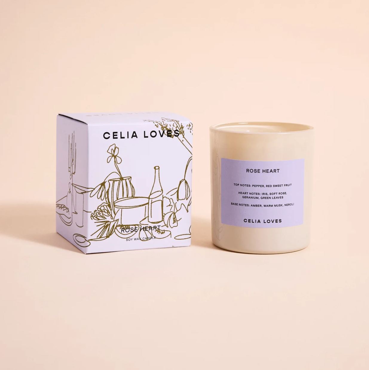 Celia Loves 'Rose Heart' 80 Hour Candle